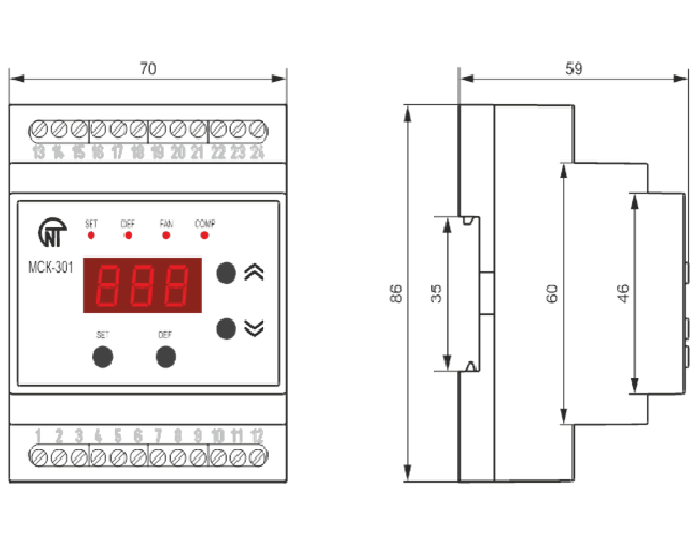 Intelligent Refrigerator Temperature Controller MCK-301-8X